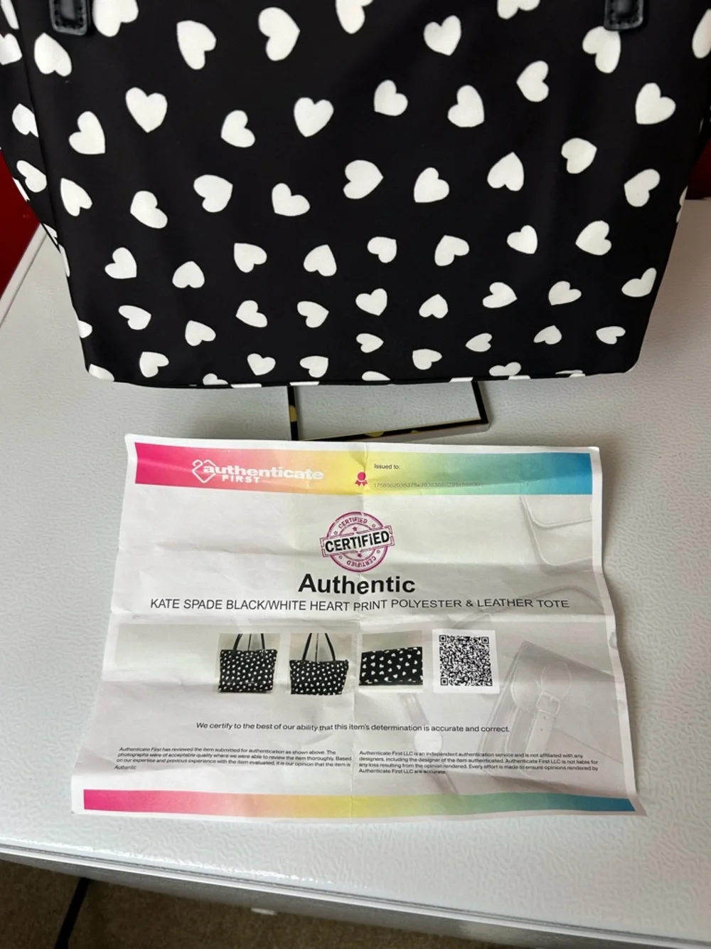 kate spade Black and White Heart-Print Tote